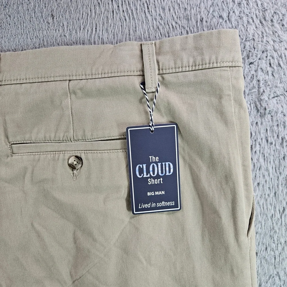 Roundtree & Yorke Mens‎ 52x9 Khaki Classic Fit Pleated The Cloud Shorts NEW NWT